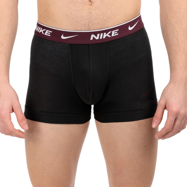 Men's Briefs and Boxers Underwear Nike Nike Everyday Stretch x 3 Boxers  Black/Rust/Charcoal Heather/Burgundy  Black/Rust/Charcoal Heather/Burgundy 