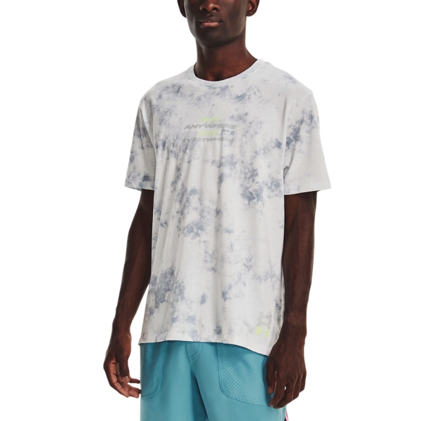 Men's Running T-Shirt Under Armour Anywhere TShirt  Gray Mist/Lime Surge 13765000006