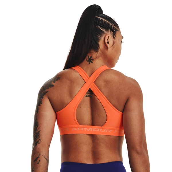 Under Armour Crossback Mid Sports Bra - Orange Blast