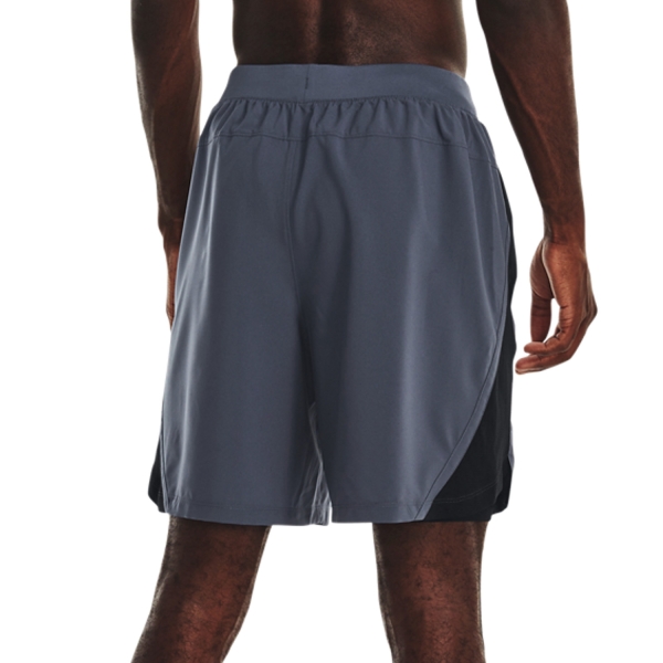 Under Armour Launch 2 in 1 7in Pantaloncini - Downpour Gray/Black
