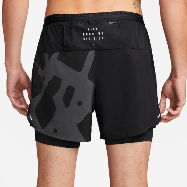 Nike Dri-FIT Stride Division 2 in 1 5in Pantaloncini - Black/Reflective Silver