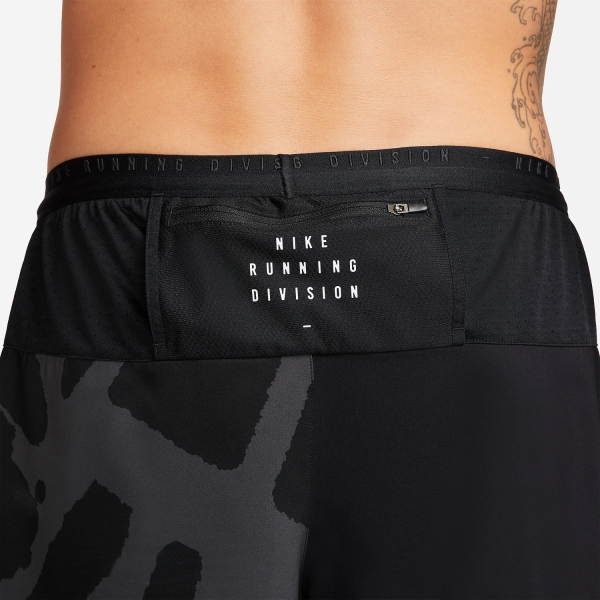 Nike Dri-FIT Stride Division 2 in 1 5in Pantaloncini - Black/Reflective Silver
