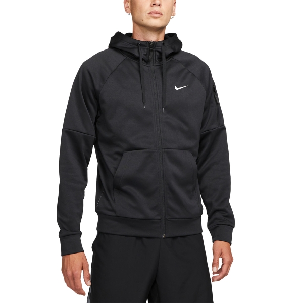 Men's Training Jacket and Hoodie Nike Logo ThermaFIT Hoodie  Black/White DQ4830010