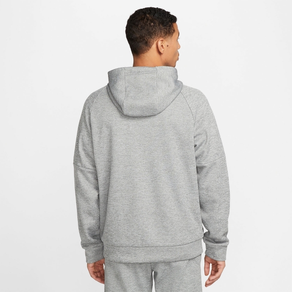 Nike Logo Therma-FIT Felpa - Dark Grey Heather/Particle Grey/Black