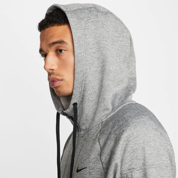 Nike Logo Therma-FIT Felpa - Dark Grey Heather/Particle Grey/Black