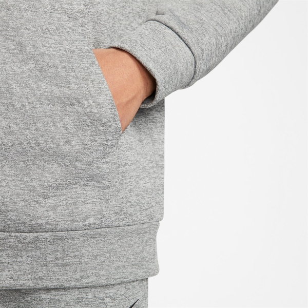 Nike Logo Therma-FIT Felpa - Dark Grey Heather/Particle Grey/Black