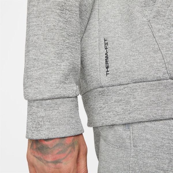 Nike Logo Therma-FIT Sudadera - Dark Grey Heather/Particle Grey/Black