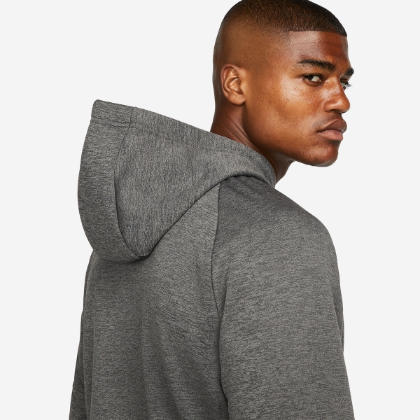 Nike Therma-FIT Swoosh Sudadera - Charcoal Heather/Dark Smoke Grey/Black