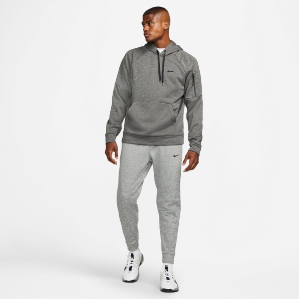 Nike Therma-FIT Swoosh Felpa - Charcoal Heather/Dark Smoke Grey/Black