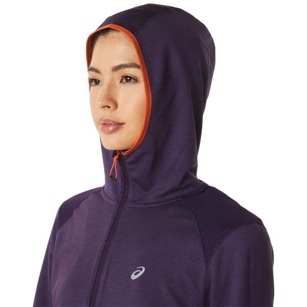 Asics Winter Run Hoodie - Night Shade Heather/Nova Orange