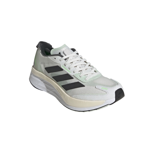 adidas Adizero Boston 11 - Crystal White/Night Metallic/Linen Green