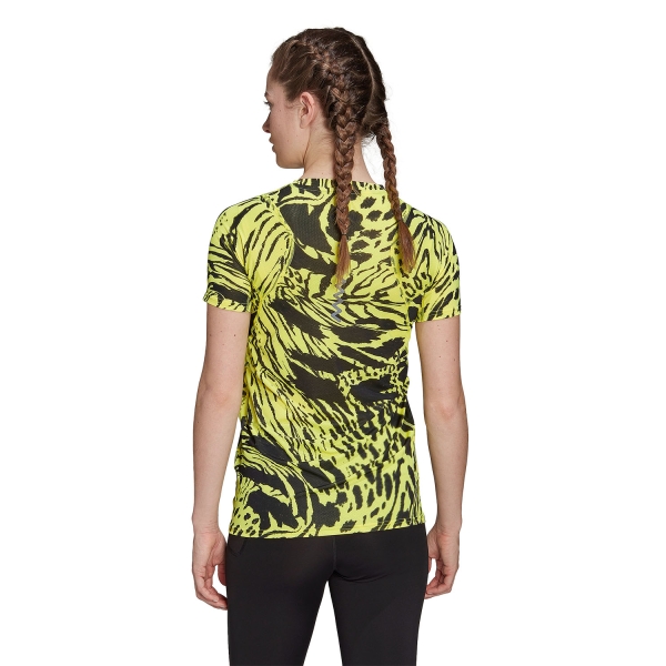 adidas Fast Printed T-Shirt - Beam Yellow/Black