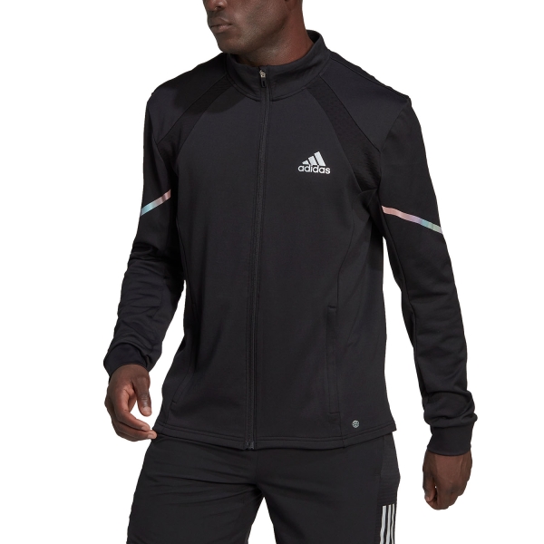 Men's Running Jacket adidas Fast Knit Jacket  Black HF8771