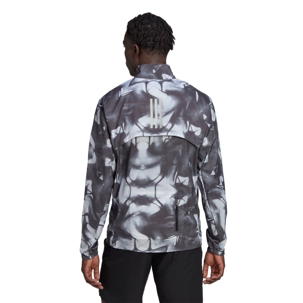 adidas Marathon Graphic Jacket - White/Carbon Print