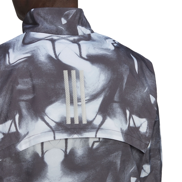 adidas Marathon Graphic Jacket - White/Carbon Print