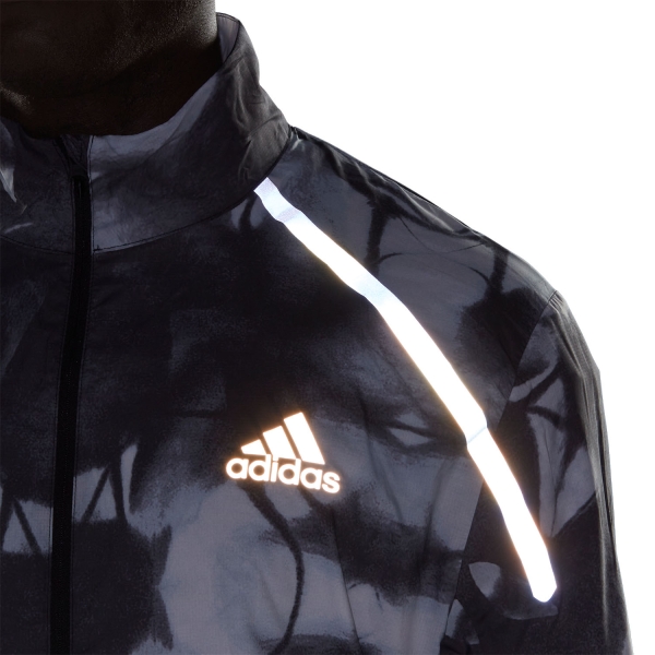 adidas Marathon Graphic Jacket - White/Carbon Print