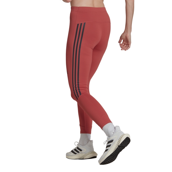 adidas Rise 3 Stripes 7/8 Tights - Wonder Red