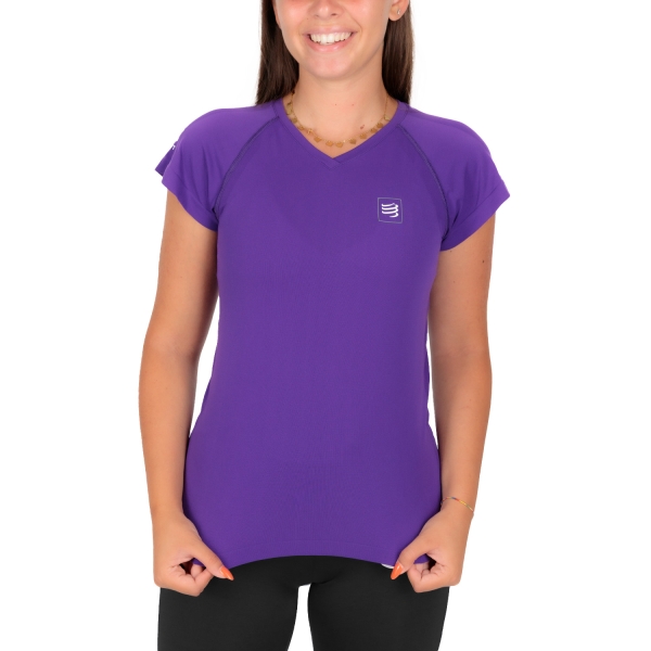 Maglietta Running Donna Compressport Functional Maglietta  Purple AW00117B369
