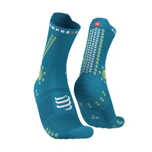 Running Socks Compressport Pro Racing V4.0 Trail Socks  Enamel/Paradise Green XU00048B525