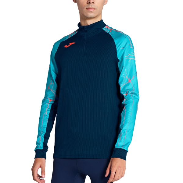 Men's Running Shirt Joma Elite IX Shirt  Navy/Turquoise 102756.334