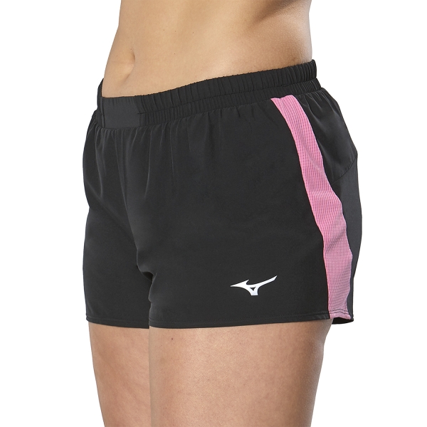 Women's Running Shorts Mizuno Mizuno Aero 2.5in Shorts  Black/Wild Orchid  Black/Wild Orchid 