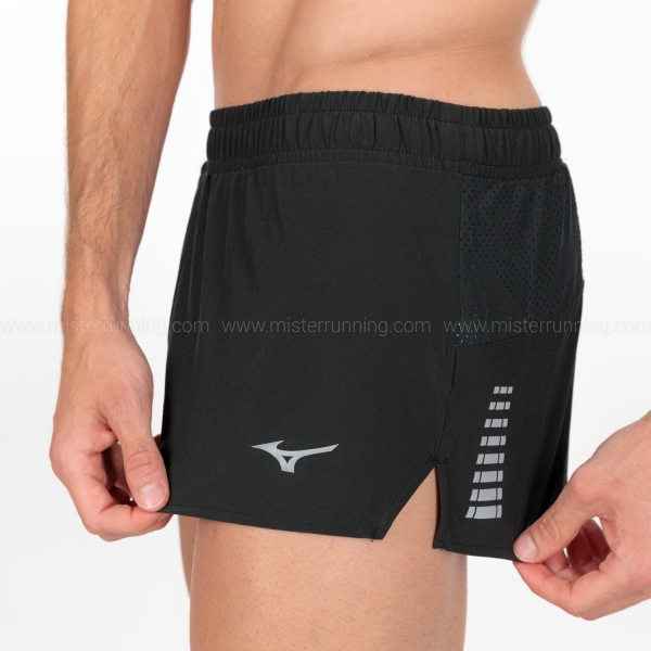 Mizuno Aero Split 1.5in Shorts - Black