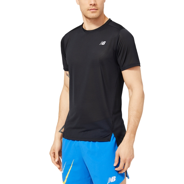 Men's Running T-Shirt New Balance Accelerate Logo TShirt  Black MT23222BK