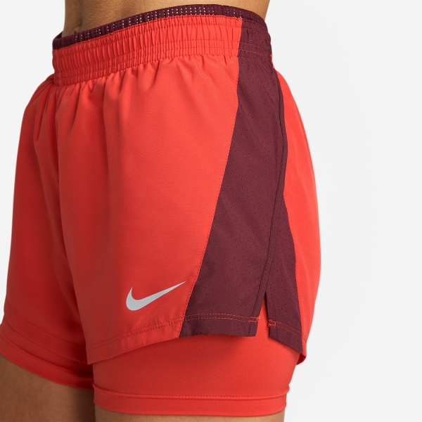 Nike 10k 2 in 1 3in Pantaloncini - Light Crimson/Dark Beetroot/Wolf Grey
