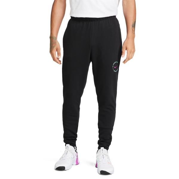 Men's Training Tights and Pants Nike DriFIT Logo Pants  Black/Dynamic Berry DQ6634010