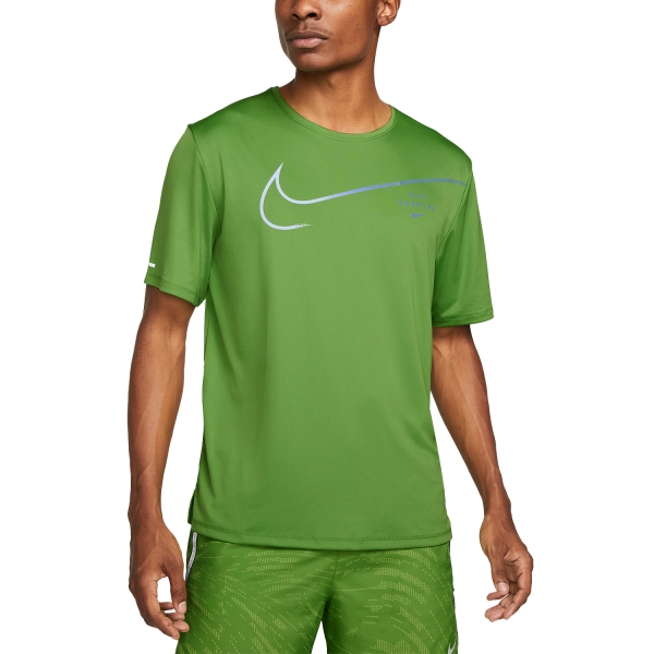 Men's Running T-Shirt Nike DriFIT Division Miler Logo TShirt  Chlorophyll/Medium Blue DM4811377