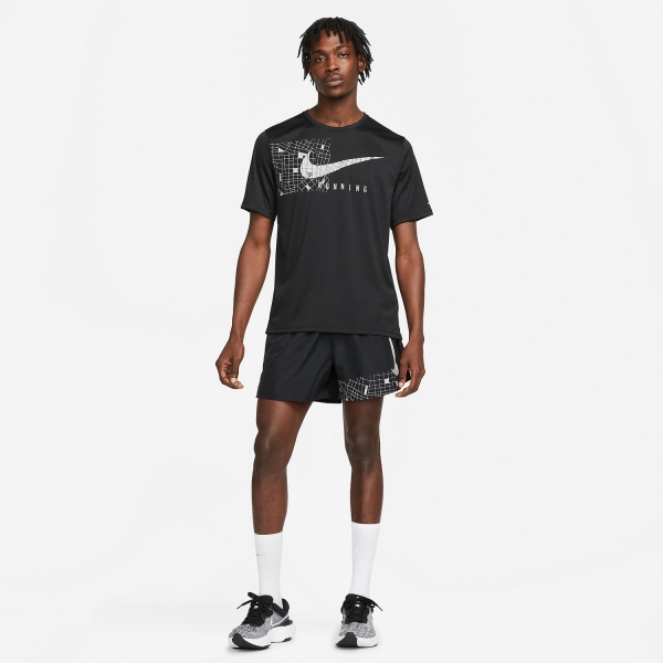 Nike Dri-FIT Run Division Miler T-Shirt - Black/Reflective Silver