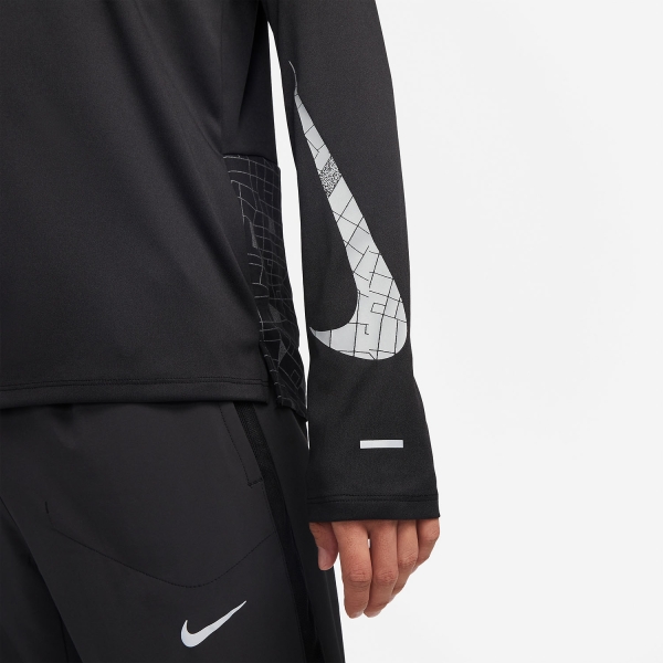 Nike Dri-FIT Run Division Miler Shirt - Black/Reflective Silver