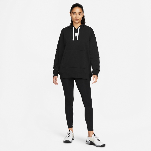 Nike Pro Dri-FIT Get Fit Hoodie - Black/White/Dark Smoke Grey