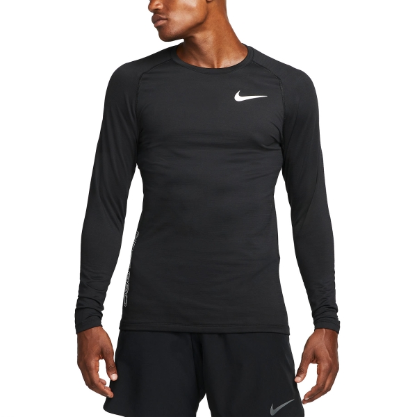 Men's Training Shirt Nike Pro Swoosh Crew Shirt  Black/White DQ5448010