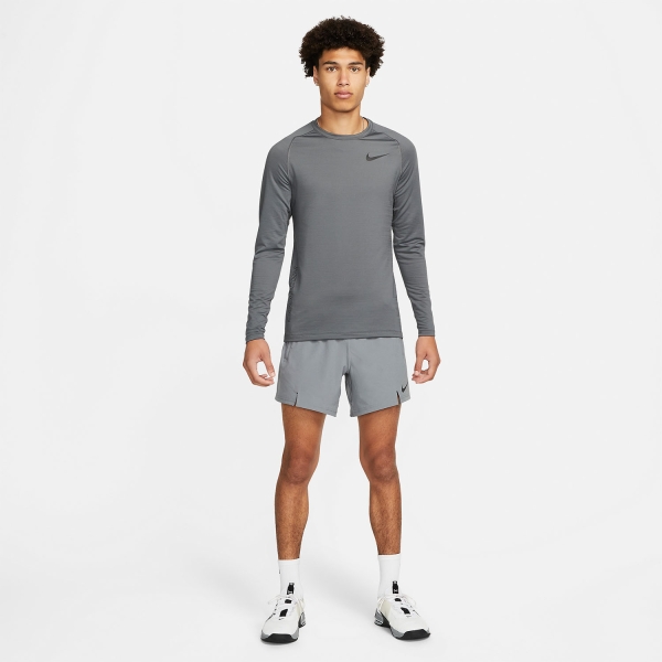 Nike Pro Swoosh Crew Maglia - Iron Grey/Black