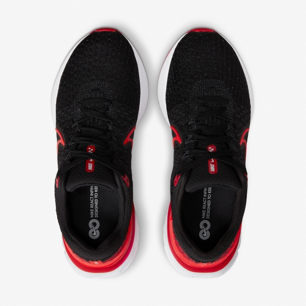 Nike React Infinity Run Flyknit 3 - Black/Bright Crimson/University Red