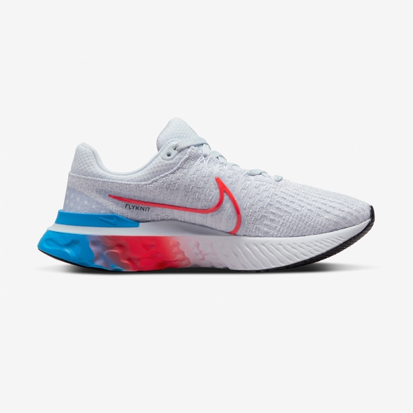 Nike React Infinity Run Flyknit 3 - Football Grey/Bright Crimson/Black