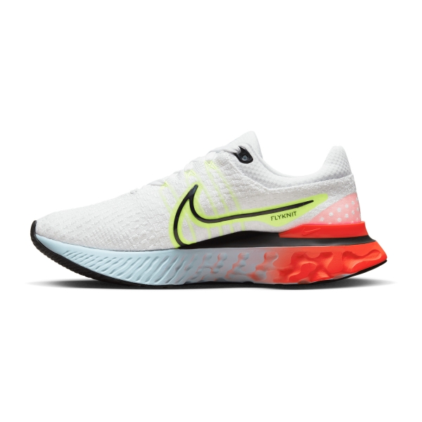 Nike React Infinity Run Flyknit 3 - White/Black/Volt/Bright Crimson