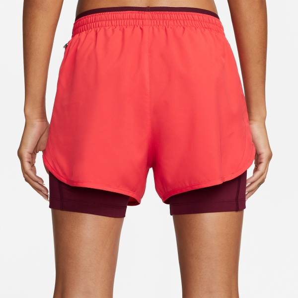 Nike Tempo Luxe 2 in 1 3in Pantaloncini - Light Crimson/Dark Beetroot/Reflective Silver