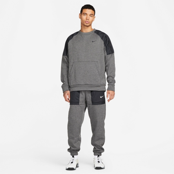 Nike Therma-FIT Novelty Crew Sudadera - Charcoal Heathr/Black
