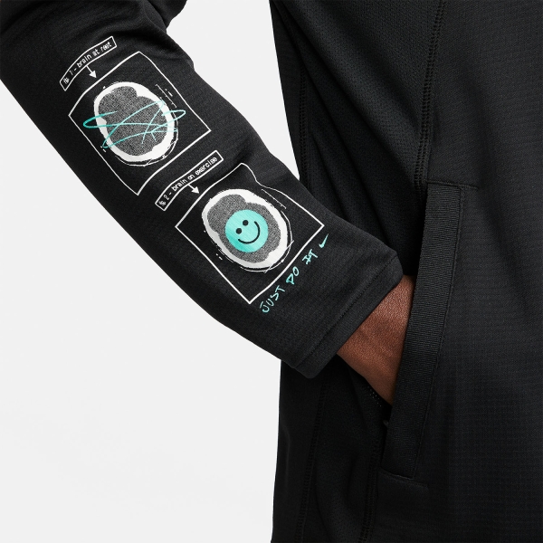 Nike Windrunner Logo Chaqueta - Black/Iron Grey/Light Menta