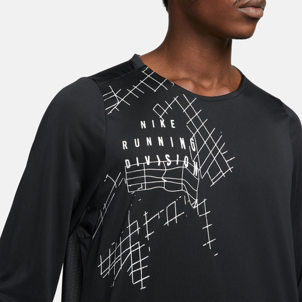 Nike Run Division Rise 365 Shirt - Black/Reflective Silver