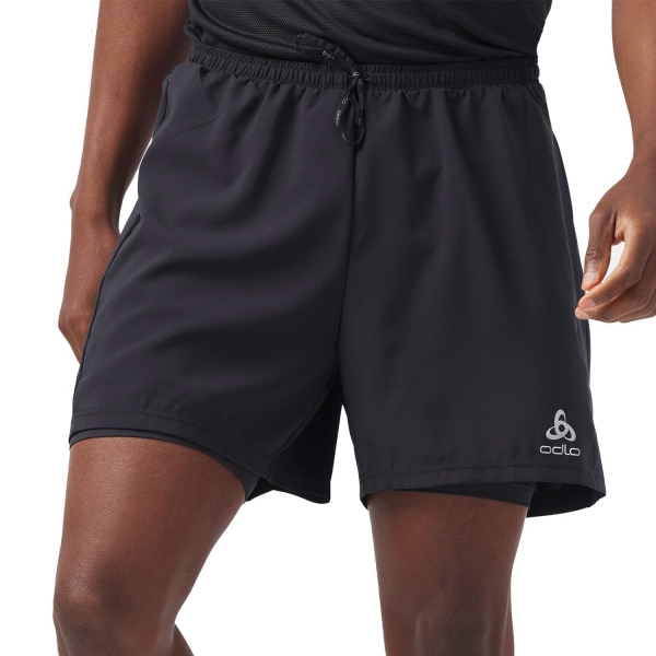 Men's Running Shorts Odlo Essential 2 in 1 5in Shorts  Black 32307215000