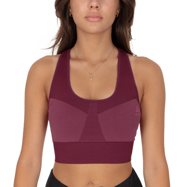 Women's Sports Bra Odlo Odlo Logo Sports Bra  Raspberry Fudge  Raspberry Fudge 