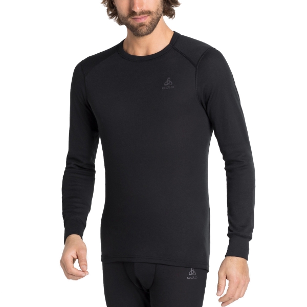 Men's Shirt Underwear Odlo Active Warm Eco Shirt  Black 15910215000