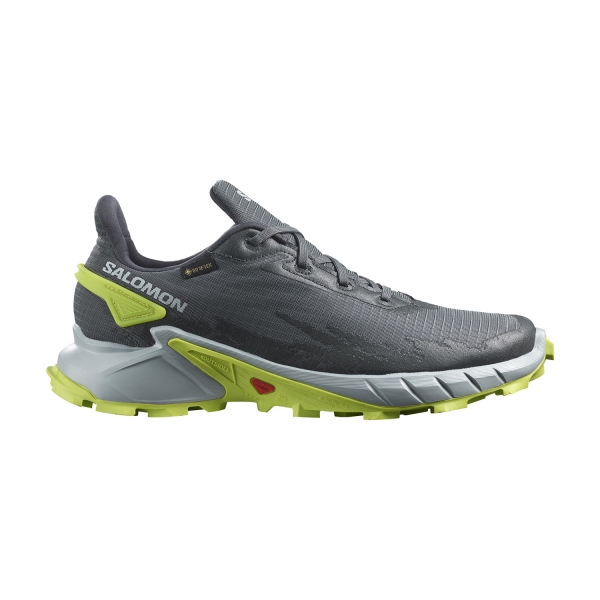 Men's Trail Running Shoes Salomon Alphacross 4 GTX  Ebony/Pearl Blue/Acid Lime L47066700
