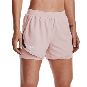 Women's Running Shorts Under Armour Fly By 2.0 2 in 1 3.5in Shorts  Retro Pink/Jet Gray/Reflective 13562000676