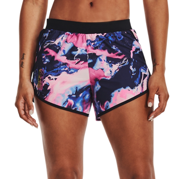 Pantalones cortos Running Mujer Under Armour Fly By Anywhere 3.5in Shorts  Black/Pink Punk/Reflective 13744830002