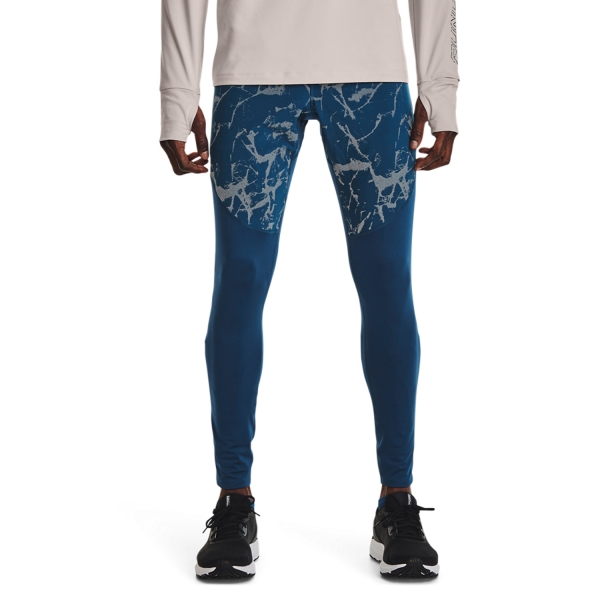 Pants y Tights Running Hombre Under Armour OutRun The Cold Tights  Petrol Blue/Reflective 13732130437