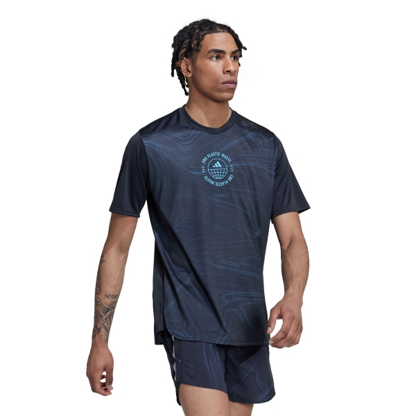 adidas For The Oceans T-Shirt - Black/Pulse Blue